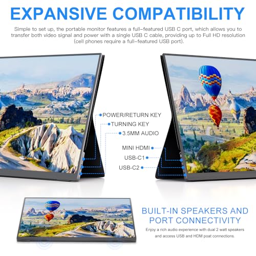 10.5" Portable Monitor 60HZ 1920x1200 FHD IPS with USB-C Mini HDMI
