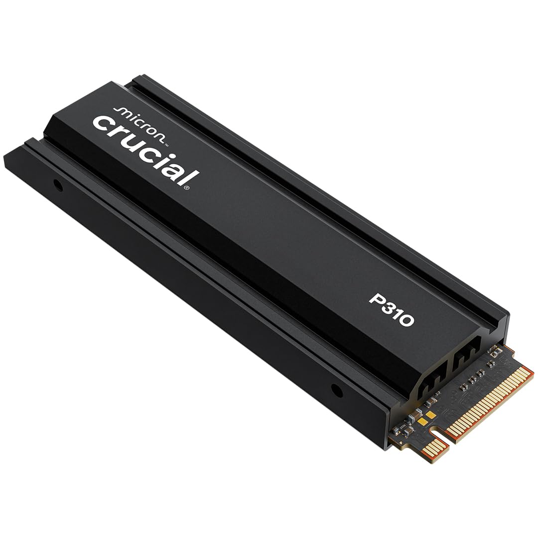 Crucial P310 2280 1TB PCIe Gen4 NVMe Gaming PS5 SSD with Heatsink, Up to 7,100MB/s, PlayStation5, Laptop & Desktop (PC) Compatible, Solid State Drive - CT1000P310SSD5-01