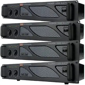 EMB Professional PA2400-1200 Watt Rack Mount Professional Power Amplifier for PA Systems, Bands, Clubs, DJs and Live Sound