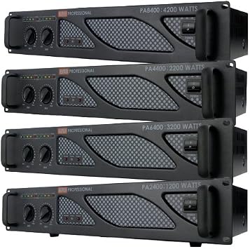 EMB Professional PA2400-1200 Watt Rack Mount Professional Power Amplifier for PA Systems, Bands, Clubs, DJs and Live Sound