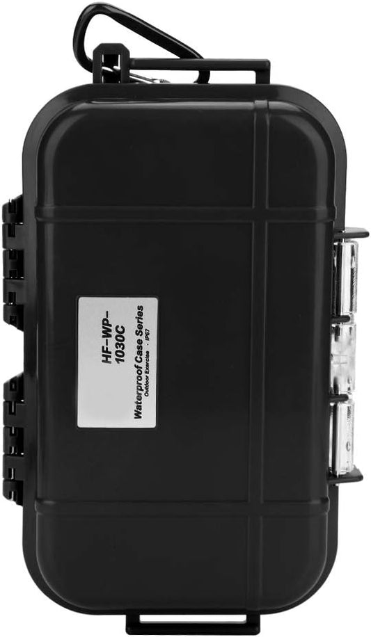Small Waterproof Boxes of Plastic Case Shockproof Airtight Container Case Portable Airtight Carry Box Black Dry