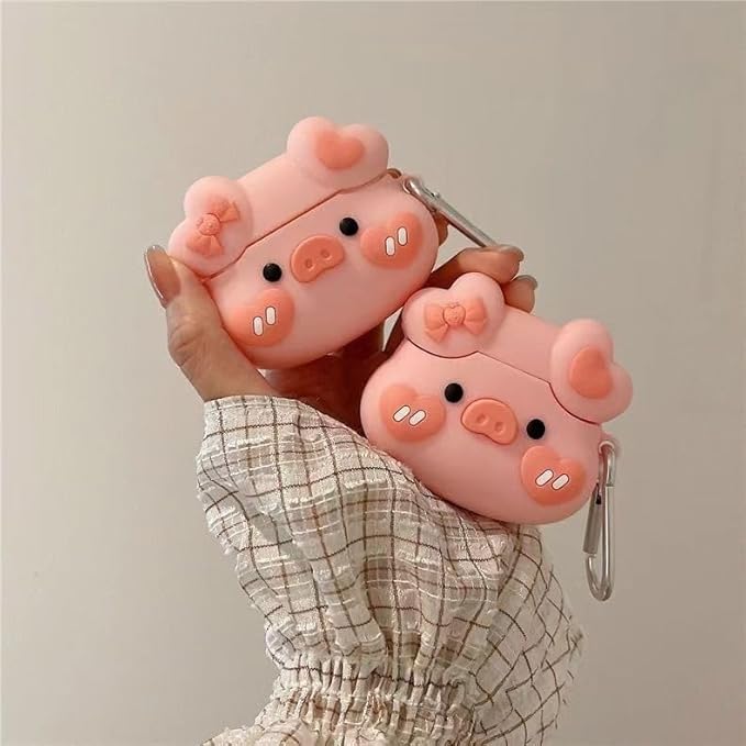 Compatible with Airpods Pro 2nd Generation Case 2022, Cute AirPods Pro 2 Case Cartoon, Kawaii Soft Silicone Protective Cover for New Airpods Pro2 for Men Women (Pink Pig1)