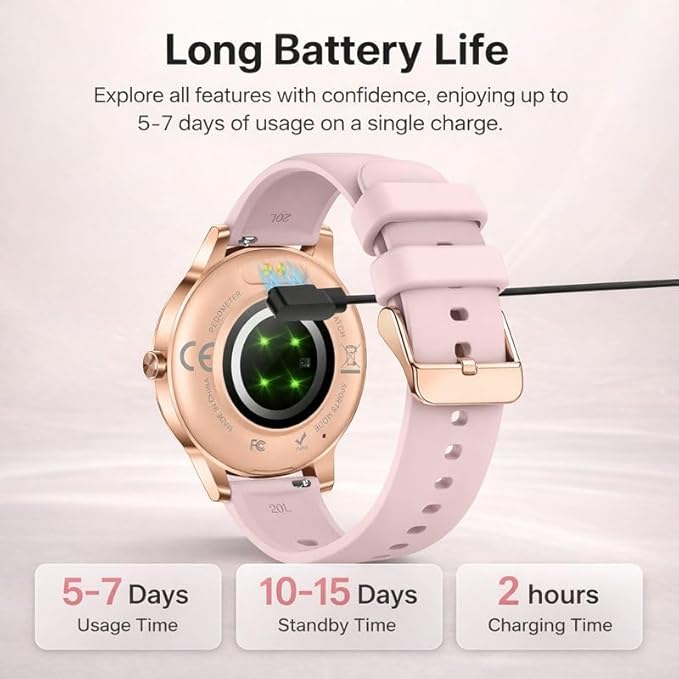 Efolen Smart Watches for Women Answer/Make Call,1.27" HD Fitness Tracker for Android iPhone,Heart Rate SpO2 Sleep Monitor,IP68 Waterproof Digital Watch,100+ Sports Activity Trakcer Rose Gold