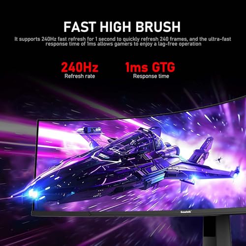 Gawfolk 45 inch Ultra-Wide Curved Gaming 240Hz PC Monitor, DQHD Screen