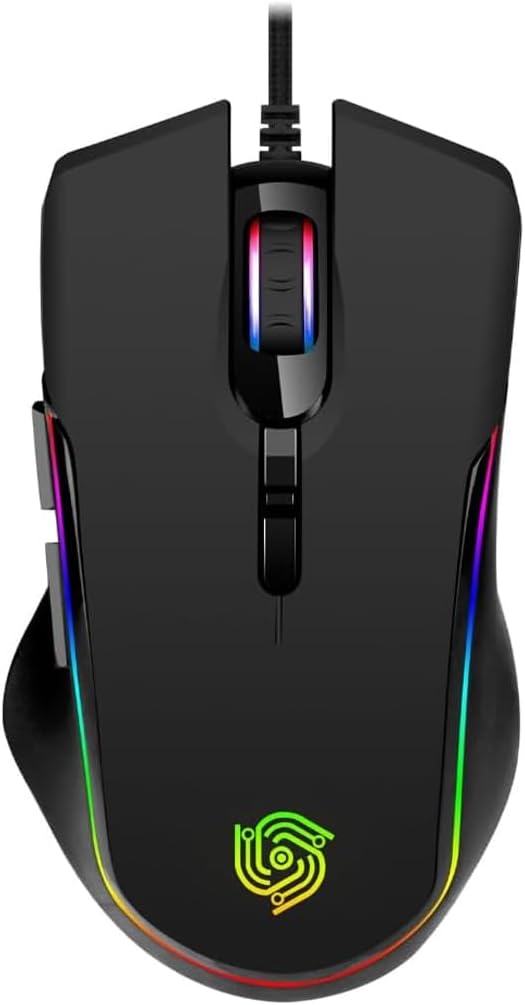 Wired Gaming Mouse - Computer Corded Mouse with 6 Programmable Buttons