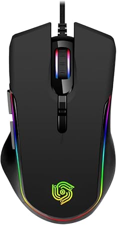 Wired Gaming Mouse - Computer Corded Mouse with 6 Programmable Buttons