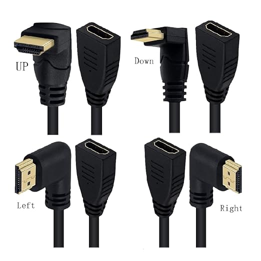 2ft 18Gbps 4K@60Hz HDMI Extension Cable, Left Angle HDMI 2.0 Male to Female Extender Adapter HD High Speed Shield Cord for Xbox HDTV PS4 PS5 Switch