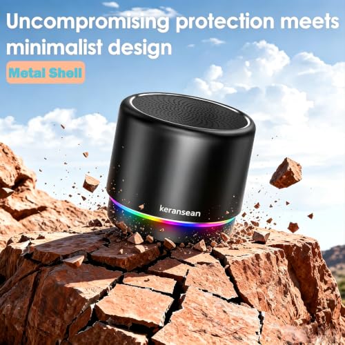 Portable Bluetooth Speaker 5.4, Mini Speaker with Noise Reduction Mic,Black