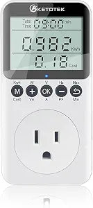 KETOTEK Watt Meter Power Meter Plug Electricity Usage Monitor for Home, Energy Monitor with LCD Display, Kilowatt Meter Socket Outlet, Voltage Amps Power Consumption Meter, Overload Protection