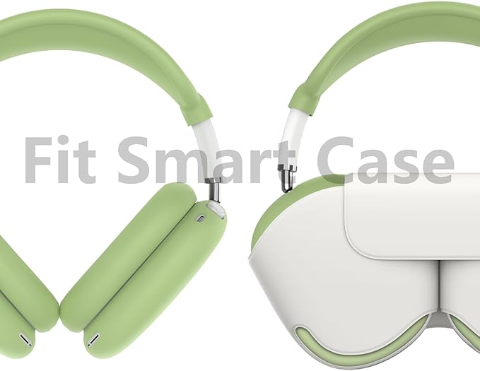 Silicone Case Cover for AirPods Max, Ear Pad Case Cover/Ear Cups Cover/Headband Cover for AirPods Max Headphones, Accessories Soft Silicone Protector for Apple AirPods Max New USB-C (2024) (Green)