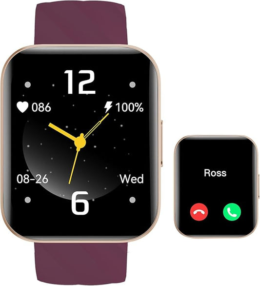 Smart Watches for Men Women (Answer/ Make Calls) Compatible with iPhone Android Phones, 1.85" Smartwatch Fitness Tracker with 100+ Sports Heart Rate Monitor Pedometer Sleep Tracker Waterproof (Purple)