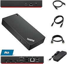 40AY0090US Docking Station Dual Monitor 4K Display Universal USB C Gen 2 Dock with 90W Adapter Includes 4K HDMI Cable DisplayPort Cable and USB C Cable (Renewed)
