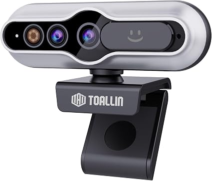 TOALLIN 2K QHD Webcam with Windows Hello, Facial Recognition Web Camera