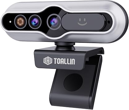 TOALLIN 2K QHD Webcam with Windows Hello, Facial Recognition Web Camera