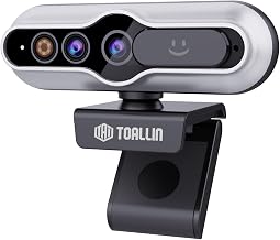TOALLIN 2K QHD Webcam with Windows Hello, Facial Recognition Web Camera