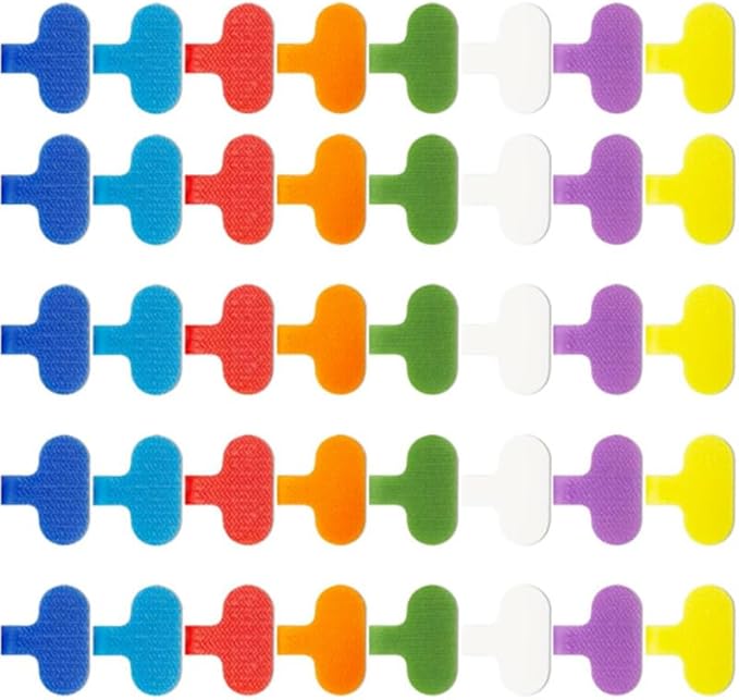 40 Pcs Multi Color Cable Labels Tags, Waterproof Writable Wire Labels with Self-Adhesive for Electronics, Computer & Industrial Cable Management(2.4" x 1.5")
