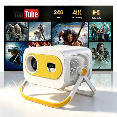 Mini Projector with 1080P Support 240 ANSI Lumens WiFi Bluetooth 5.2
