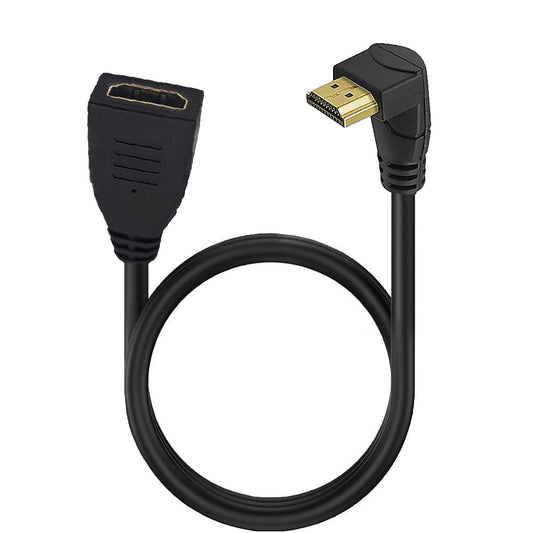 2ft 18Gbps 4K@60Hz HDMI Extension Cable, Down Angle HDMI 2.0 Male to Female Extender Adapter HD High Speed Shield Cord for Xbox HDTV PS4 PS5 Switch