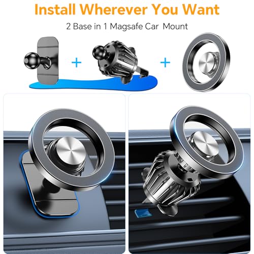 MagSafe Car Mount — 360° Magnetic Dash Holder for iPhone - Image 3