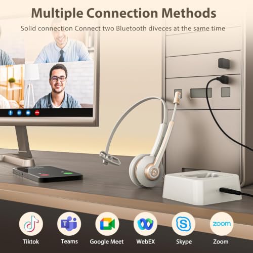 Bluetooth Headset with Microphone USB Dongle for Work