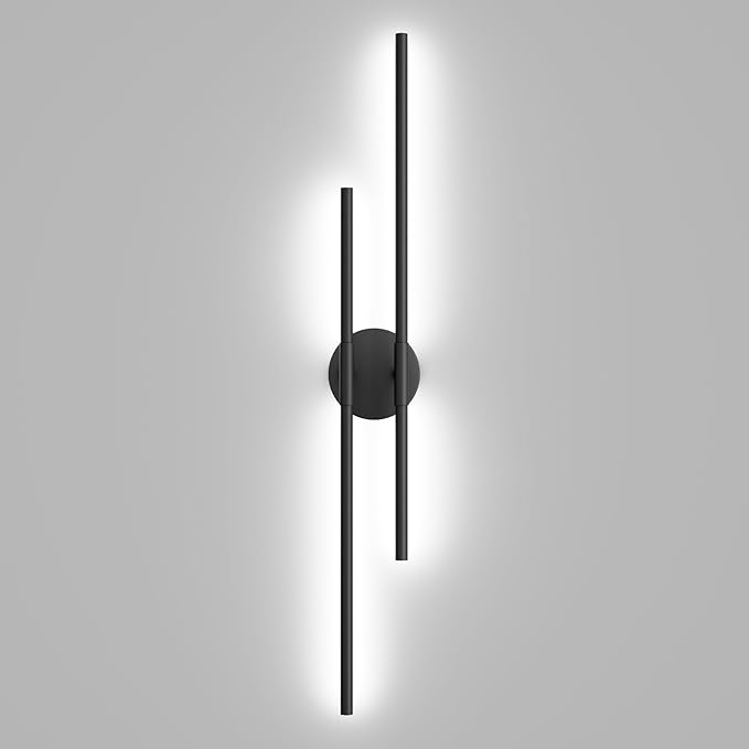 Tipace 34" LED Bathroom Vanity Lights,Rotatable 360° Black Sconces Wall Lighting,Picture Lights for Wall,Indoor 5000K Modern Sconce