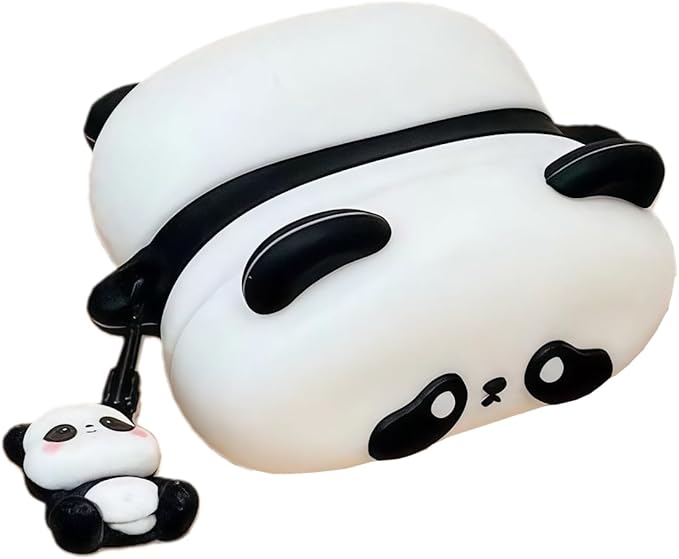 Case Compatible with AirPods Pro 3 2025, Cute Kawaii Panda Design Case Cover, Portable Soft Silicone Wireless Charging Earphone Shockproof Protector with Pendant