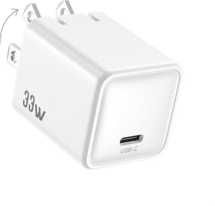 Fast Charging USB C Wall Phone Charger, GaN PD3.0 PPS Compact Foldable 33W