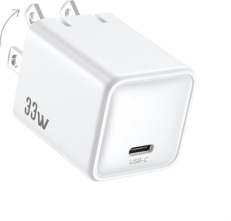 Fast Charging USB C Wall Phone Charger, GaN PD3.0 PPS Compact Foldable 33W