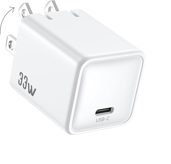 Fast Charging USB C Wall Phone Charger, GaN PD3.0 PPS Compact Foldable 33W
