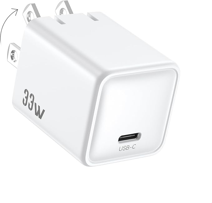 Fast Charging USB C Wall Phone Charger, GaN PD3.0 PPS Compact Foldable 33W