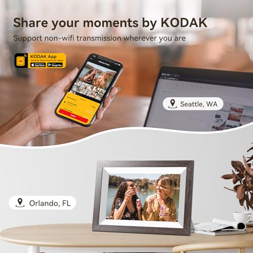 KODAK 10.1 Inch WiFi Digital Picture Frame with 32GB Storage, Electronic Smart Digital Photo Frame 1280x800 IPS Touch Screen, Auto-Rotate, Share Moments Instantly, for Women
