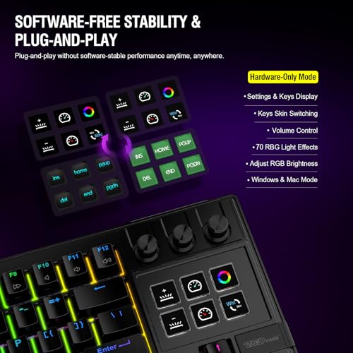 VSD K1 Pro 87‑Key Macro Mechanical Keyboard with Integrated Streaming Deck
