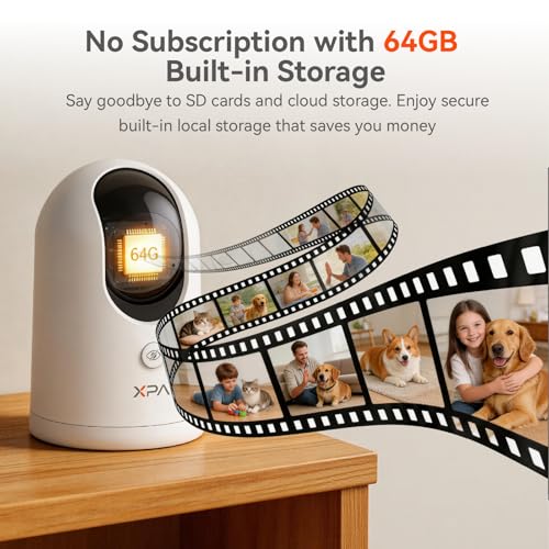 4K UHD Indoor Camera, 64G Built-in Storage No Subscr | Home Security C - Image 3
