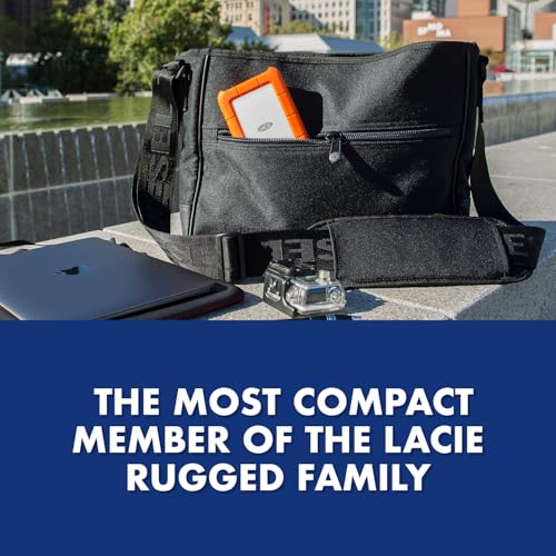 LaCie Rugged Mini, 1TB, 2.5", Portable External Hard Drive, for PC Mac iPad and iPhone, Data Rescue Service (LAC301558)