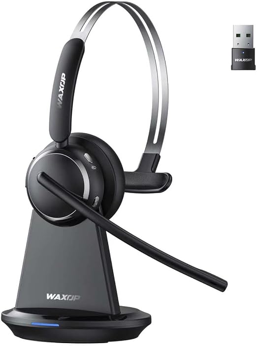 Wireless Headset with Mic for Work, Noise Cancelling Bluetooth 6.0 Headset
