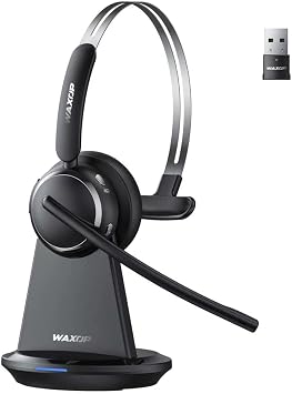 Wireless Headset with Mic for Work, Noise Cancelling Bluetooth 6.0 Headset