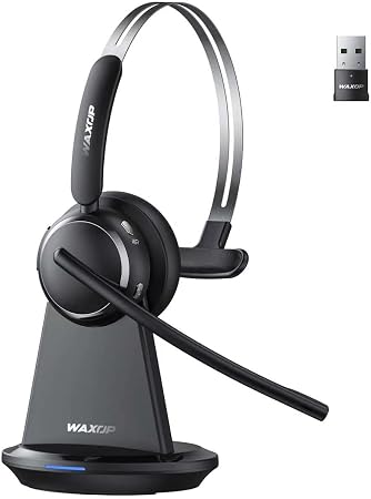 Wireless Headset with Mic for Work, Noise Cancelling Bluetooth 6.0 Headset