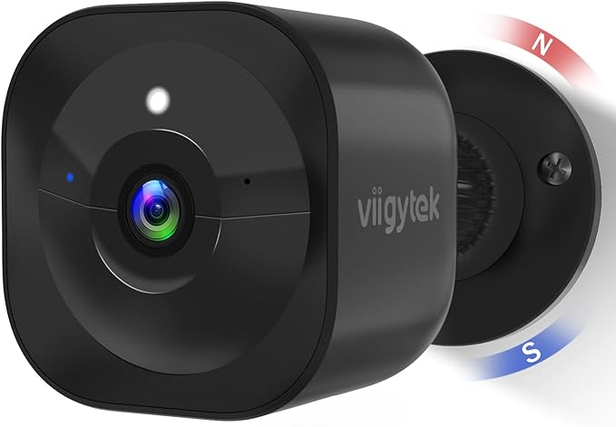 Security Cameras Wireless Outdoor Magnetic, 2.4G WiFi 2K Battery Powered, AI Motion Detection, Color Night Vision, 2-Way Talk, Waterproof, Cloud/SD Storage, Compatible with Alexa (Black)