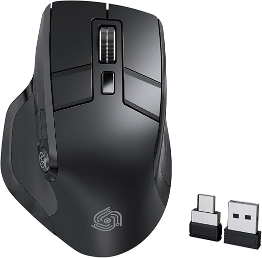 Wireless Mouse, Bluetooth & 2.4GHz Ergonomic Silent Mouse