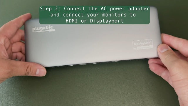 Plugable USB C Docking Station, Dual Monitor 4K 60Hz 2X HDMI or DisplayPort