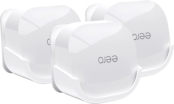 3Pack Wall Mount Holder for eero 6 Plus 6+ and eero 6 Router Mesh Wi-Fi System,Wall Mount Stand Bracket for eero 6 Plus and eero 6 tri-Band Mesh,Wall Bracket for eero 6+ Extender Router Wire Organizer