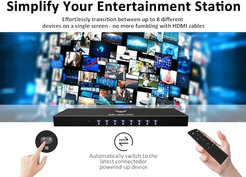 8 Port 4K HDMI Switcher Box IR Remote Control PC PS4 Xbox