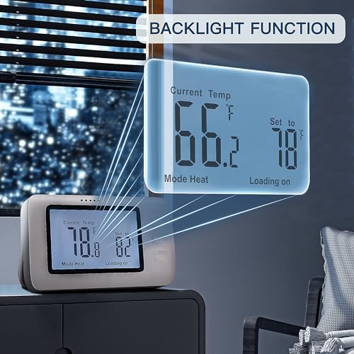 Wireless Thermostat for House, SENSTREE Remote Temperature Controller, Temperature Control Plug, Support Heating/Cooling Mode, for Window A/C, Fan, Space Heater,in Home,Baby Room, Attic, Garage