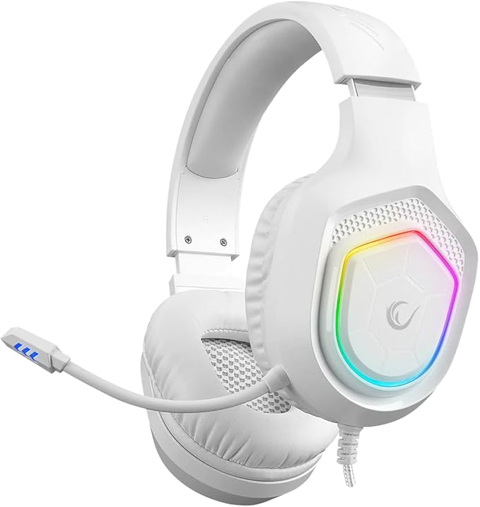 Rampage RM-K90 Wired Gaming Headset with Microphone – RGB Headphones with Mic, 50mm Drivers, Noise-Canceling for PC, PS4, PS5 & Laptop Gaming