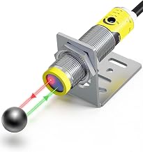 DIHOOL Photoelectric Proximity Sensor, Laser Motion Switch,IP65 Waterproof, Normally Open NPN NO, M16, 3 Wires,12V/24V Input(10-30VDC), Detection Distance Adjustable from 3cm to 80cm - Image 1