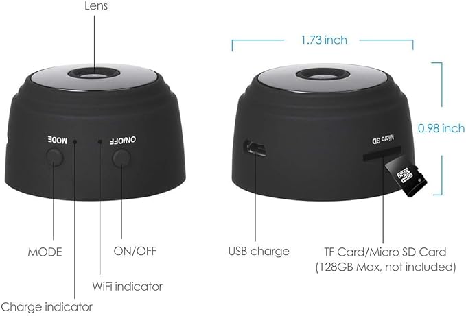 WiFi Camera Night Vision - Motion Detection Nanny Cameras - Small Wireless Camera for Pet/Nanny Monitor Pan/Motion Detection - HD 1080P