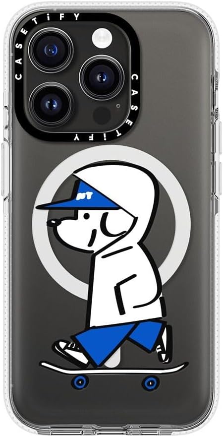 CASETiFY Clear iPhone 15 Pro Case [Not Yellowing / 6.6 ft. 3X Military Grade Drop Protection/Magsafe] - Skater John -Hello My Friend 04 - Clear