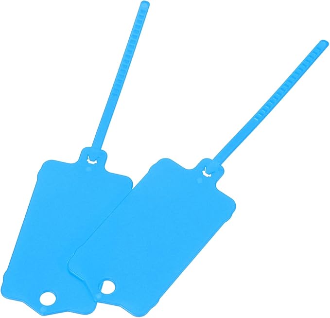 MECCANIXITY Plastic Tags, 1.5x2.5 Inch Blue, 25 Packs - Product Identification, Shipping, Material Labels - Indoor/Outdoor Use
