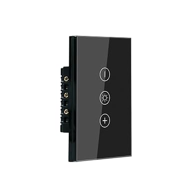 Smart Dimmer Switch,Single Gang,Neutral Wire Required,Black