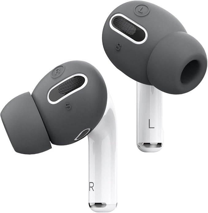 elago [6 Pairs] AirPods Pro Ear Tips with Integrated Earbuds Cover Designed for Apple AirPods Pro, Fit in The Case, Anti-Slip, [3 Sizes: Large + Medium + Small] [US Patent Registered] (Dark Grey)
